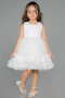Abendkleid für Kinder Kurz Weiß ABK2570