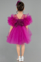 Abendkleid für Kinder Kurz Fuchsie ABK2572