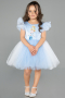 Abendkleid für Kinder Kurz Blau ABK2575