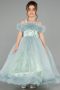 Brautkleid für Kinder Lang Minzgrün ABG178