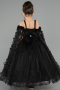 Brautkleid für Kinder Lang Schwarz ABG179