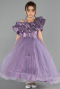 Brautkleid für Kinder Lang Lila ABG180