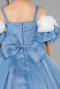 Brautkleid für Kinder Lang Satin Blau ABG182
