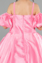Brautkleid für Kinder Lang Satin Rosa ABG185