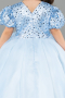 Blau Brautkleid Für Kinder Satin Lang ABG174