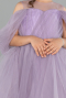 Abendkleid für Kinder Vorne Kurz-Hinten Lang Lila ABO127