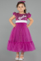 Abendkleid für Kinder Lang Fuchsie ABU4033