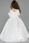 Brautkleid für Kinder Lang Satin Weiß ABG172