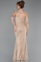 Abendkleid Lang Perlenbesetzt Gold ABU5914