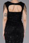 Abendkleid Lang Perlenbesetzt Schwarz ABU5914