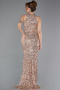 Gold Abendkleid Schuppig Lang ABU5135