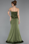 Abschlusskleid Lang Satin Khaki ABU5923