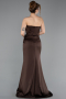 Abschlusskleid Lang Satin Braun ABU5923