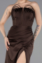 Abschlusskleid Lang Satin Braun ABU5923