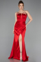 Abschlusskleid Lang Satin Rot ABU5923