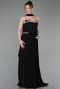 Abendkleid Lang Chiffon Schwarz ABU5917