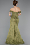 Abendkleid Lang Spitze Khaki ABU5609