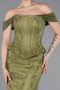 Abendkleid Lang Spitze Khaki ABU5609
