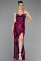 Pflaume Abschlusskleid Lang ABU3247