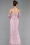 Abendkleid Lang Perlenbesetzt Puder ABU5922