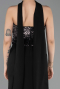 Abendkleid im Meerjungfrau-Stil Lang Schwarz ABU5924