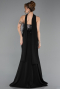 Abendkleid im Meerjungfrau-Stil Lang Schwarz ABU5924