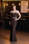 Abendkleid im Meerjungfrau-Stil Lang Spitze Braun ABU5921