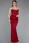 Abendkleid im Meerjungfrau-Stil Lang Spitze Weinrot ABU5933
