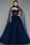 Abendkleid Lang Marineblau ABU5935