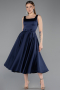 Partykleid Midi Satin Marineblau ABK2586