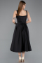 Partykleid Midi Satin Schwarz ABK2586