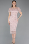 Puder Partykleid Perlenbesetzt Midi ABK2412