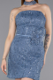 Partykleid Kurz Perlenbesetzt Indigo ABK2587