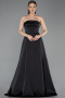 Abendkleid Lang Satin Schwarz ABU5932