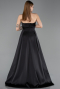 Abendkleid Lang Satin Schwarz ABU5932