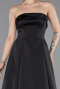 Abendkleid Lang Satin Schwarz ABU5932
