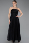 Abendkleid Lang Spitze Schwarz ABU5943