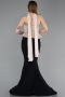 Designer Abendkleid Lang Schwarz-Beige ABU5951