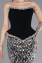 Designer Abendkleid Lang Schuppig Schwarz ABU5953