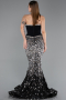 Designer Abendkleid Lang Schuppig Schwarz ABU5953