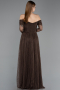 Abendkleid Lang Spitze Braun ABU5945