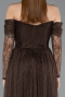 Abendkleid Lang Spitze Braun ABU5945