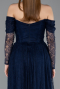 Abendkleid Lang Spitze Marineblau ABU5945