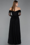 Abendkleid Lang Spitze Schwarz ABU5945