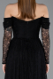 Abendkleid Lang Spitze Schwarz ABU5945