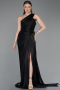 Abschlusskleid Lang Chiffon Schwarz ABU5946