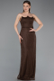 Abendkleid Lang Spitze Braun ABU5941