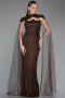 Abendkleid Lang Spitze Braun ABU5941