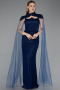 Abendkleid Lang Spitze Marineblau ABU5941