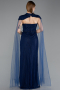 Abendkleid Lang Spitze Marineblau ABU5941